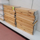 stack of pine shelving