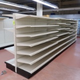 Lozier gondola shelving, 19' run w/ 1) 4' endcap