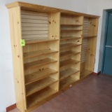 wooden shelving units