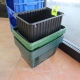 assorted hand baskets & plastic tubs