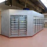 walk-in cooler w/ 10) glass doors & racks