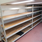 warehouse shelving, 2) sections