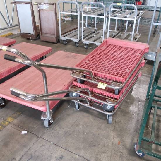 carts, steel frame w/ plastic crate tops