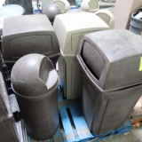 pallet of assorted waste receptacles