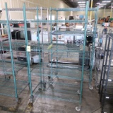 wire shelving unit, on casters