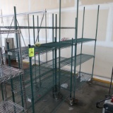 wire shelving units, on casters