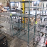 wire shelving unit, on casters