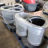 pallets of outdoor waste receptacles