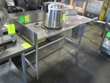 6' Open-Sided Stainless Table