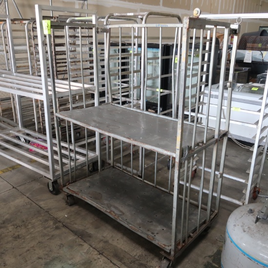 stocking cart w/ fold-up shelf