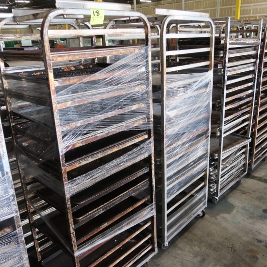 oven racks w/ sheet pans, french loaf pans & cooling racks