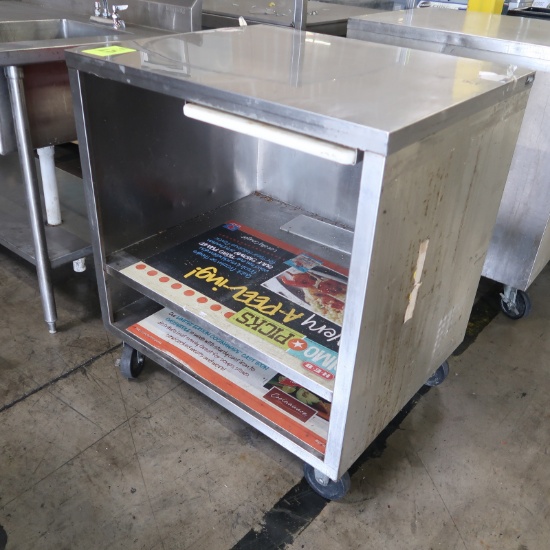 stainless demo cart w/ pull-out cutting board