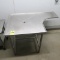 stainless table, custom shape, w/ drain hole