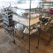 wire shelving unit, on casters, w/ contents