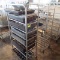 aluminum tray racks, on casters, w/ contents