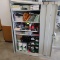 steel supply cabinet, full of supplies