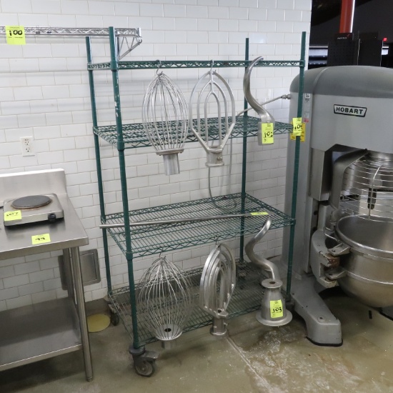 wire shelving unit, on casters