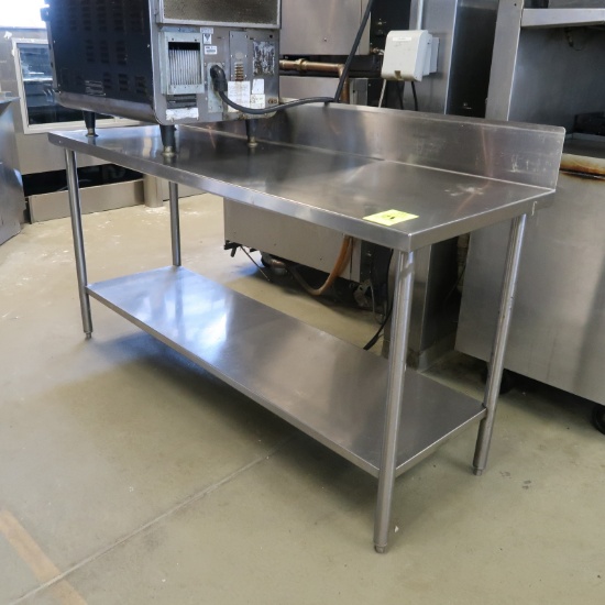 stainless table w/ backsplash & undershelf