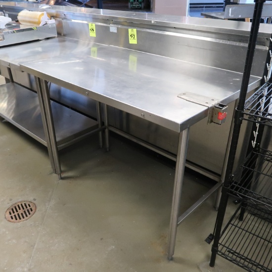 stainless table w/ backsplash
