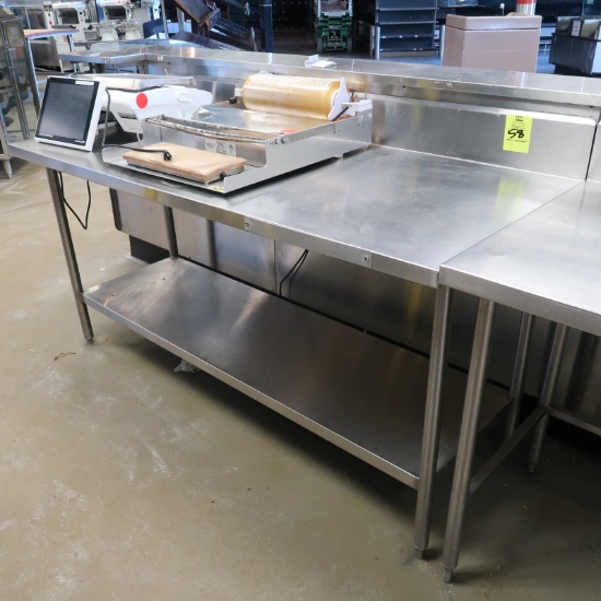 stainless table w/ backsplash & undershelf