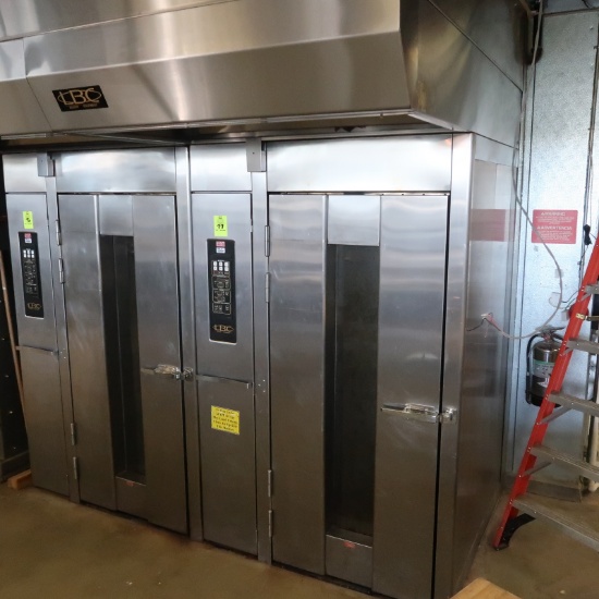 2011 LBC single rack oven, w/ built-in hood