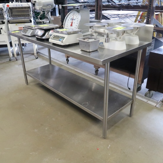 stainless table w/ backsplash & undershelf