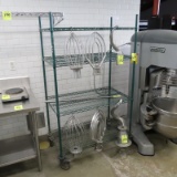 wire shelving unit, on casters