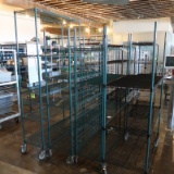 wire shelving units, on casters