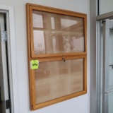 locking wooden document display cabinet