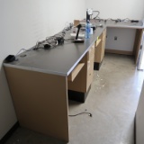countertop work area w/ steel cabinets under