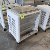Rubbermaid plastic tray cart