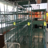 wire shelving units, on casters