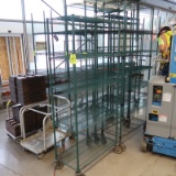 wire shelving units, on casters