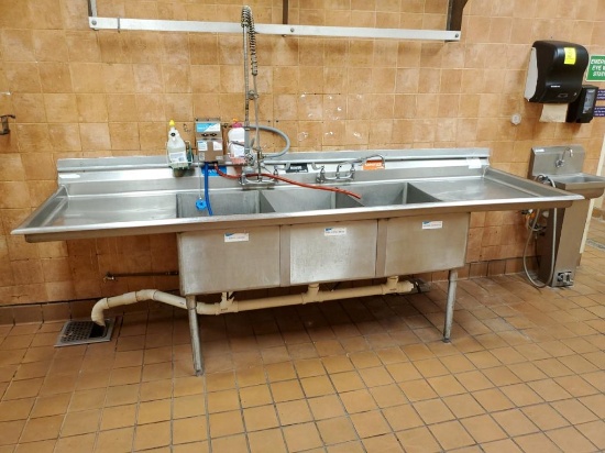 Three Compartment Stainless Sink