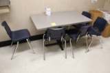 Break Room Table W/ 5 Chairs