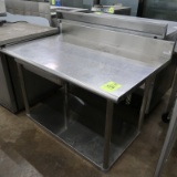 stainless table, w/ backsplash, drawer, & undershelf