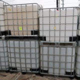 plastic containers in steel cages- IBC totes