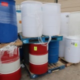 plastic & steel barrels: 3) plastic & 3) steel