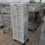 plastic deli rack, on casters