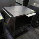 stainless demo cart w/ pull-out cutting board & shelves under