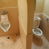 toilet, sink, urinal & other contents of men's rest room