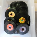 tub of 45 rpm vinyl records