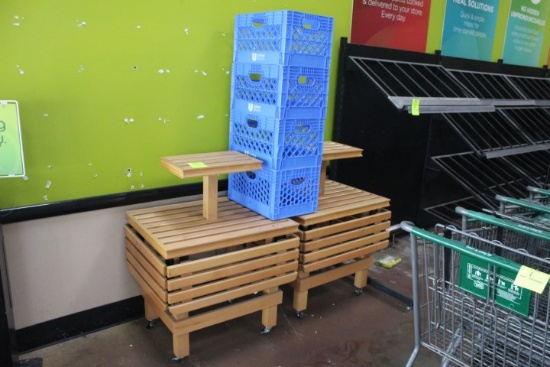 Portable Wooden Merchandisers W/ Crates