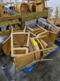 Pallet of wood chairs