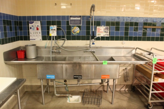 Stainless Steel 3 Compartment Sink