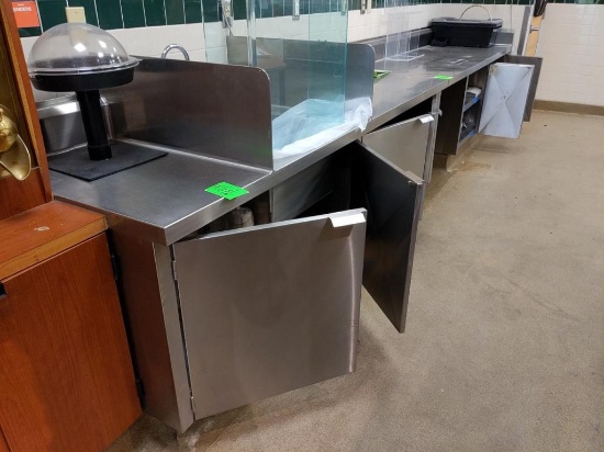 8ft x 30" x 40" stainless cabinet with sink