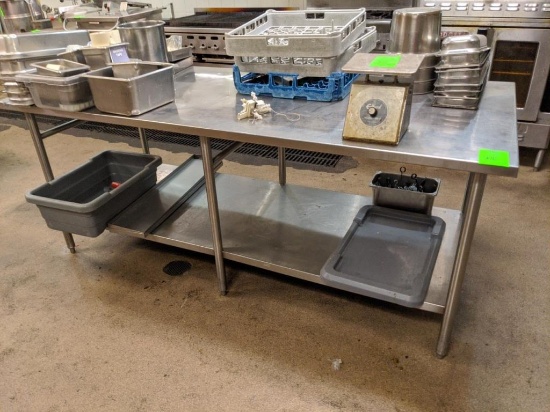7ft x 3ft x 34" stainless steel table