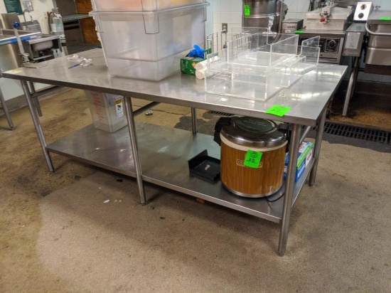 7ft x 3ft x 34" stainless steel table