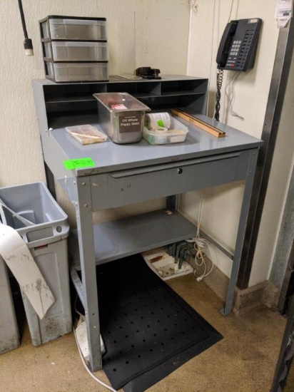 Metal receiving desk