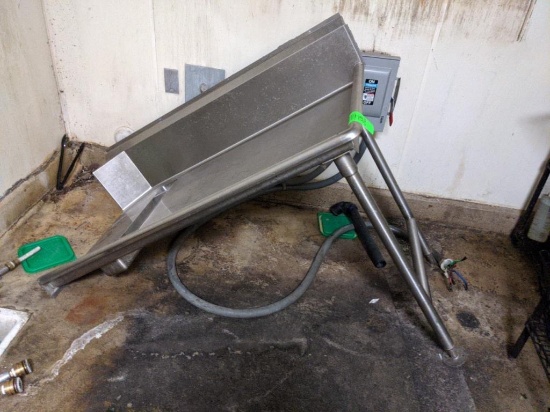 50" stainless steel pan washing side table